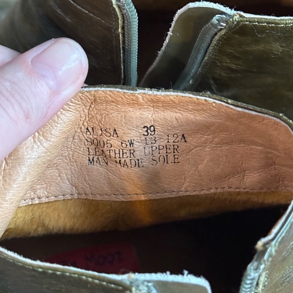 MIZ MOOZ Collection Green Alisa Leather Ankle Boots With Heel Sz 39 8.5 - Picture 4 of 7